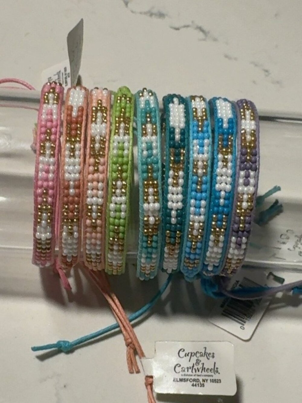 Cupcakes & Cartwheels Beaded Friendship Bracelets - 9 Piece Set NWT